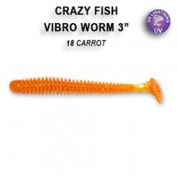 Vibro worm 3'' 11-75-18-6  Силиконовые приманки Crazy Fish