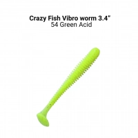 VIBRO W0RM 3,4'' 12-85-54-6-F плавающие Силиконовые приманки Crazy Fish