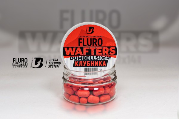 FLURO WAFTERS DUMBELLS (STRAWBERRY) 10x14mm, Bank 30g