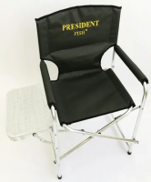 Кресло директорское "President Fish" Vip складное алюминий со столиком зелен.