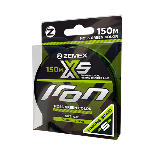 Плетеный шнур ZEMEX IRON X5 150 m, d 0.12 mm, moss green