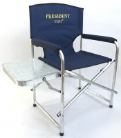 Кресло директорское "President Fish" Vip складное алюминий со столиком синее