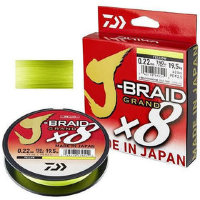 Леска плетеная Daiwa J-Braid Grand X8 135м 0.06мм (Yellow)