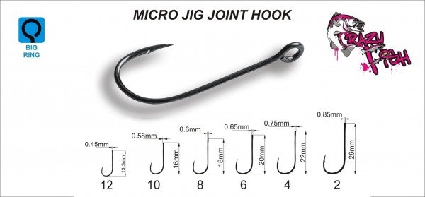 Крючки Crazy Fish Micro Jig Joint Hook №02 MJJH2-10 10шт