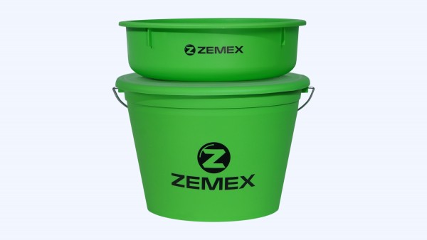 Комплект ZEMEX ведро 25 л с крышкой и тазиком, цвет зелёный
