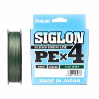 Плетёный шнур Sunline SIGLON PEx4 Dark Green 300m #1.2/20lb