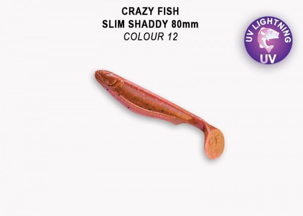 Приманка Crazy Fish Slim Shaddy 3,2 RED