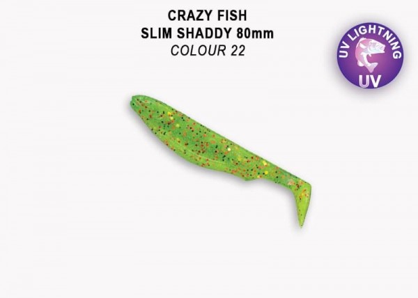 Приманка Crazy Fish Slim Shaddy 3,2 GREEN