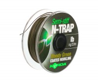 KORDA Поводковый материал N-Trap Semi-stiff 30lb Weedy Green