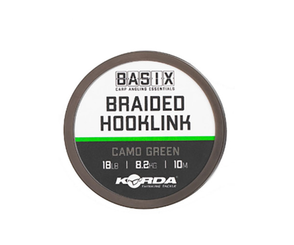 KORDA Поводковый материал Basix Braided Hooklink 18 lb 10 m