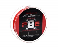 Шнур Azura X-Game PE X-8 #1.0 - 0.165mm 16lb - 7.2kg color-Fiery Red