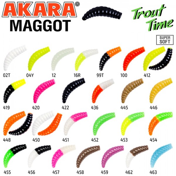 Силиконовая приманка Akara Trout Time MAGGOT 1,6 Cheese 446 (10 шт.)