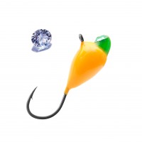 Мормышка вольфрам "LumiCom" Капля с ушком Ф3.2 обмазка с камнем оранж. Ord