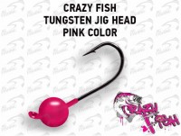 Crazy Fish Tungsten Jig Head Pink 1.35g – Size 8 (3pcs)